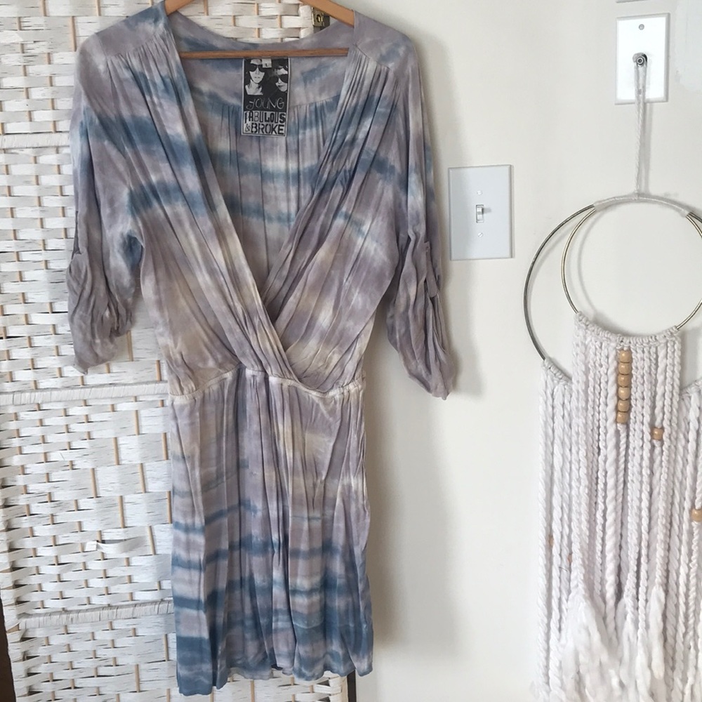 Tie dye wrap dress